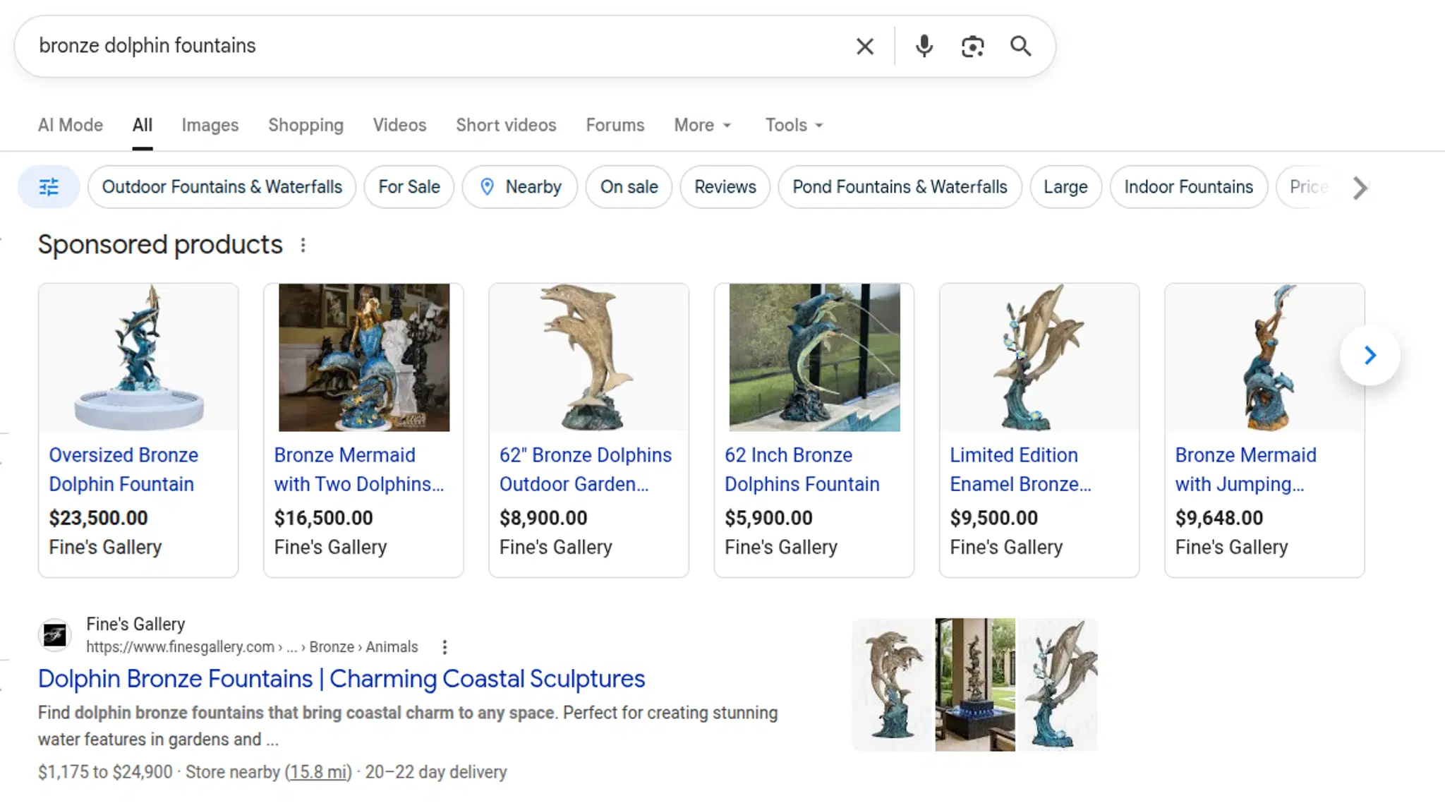 Conti Digital - Fine's Gallery Google Shopping Marketing Dominance 3